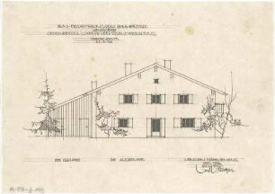 Gsaenger, Gustav; Lenggries (Bayern); Pommerstadl, Umbau - Westseite (Ansicht)