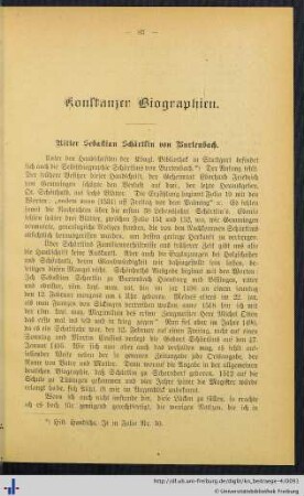 Konstanzer Biographien. Ritter Sebastian Schärtlin von Burtenbach.