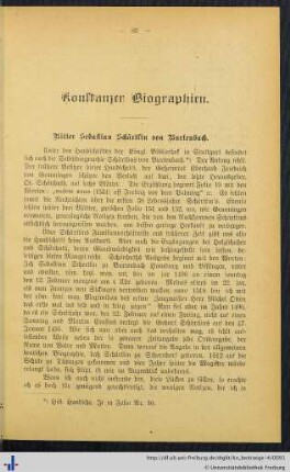 Konstanzer Biographien. Ritter Sebastian Schärtlin von Burtenbach.