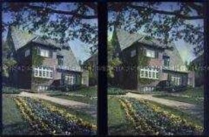Blick in den Garten eines Hauses in Auerbach