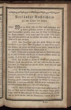 Vorlaeufige Nachrichten von dem Saegen des Holzes