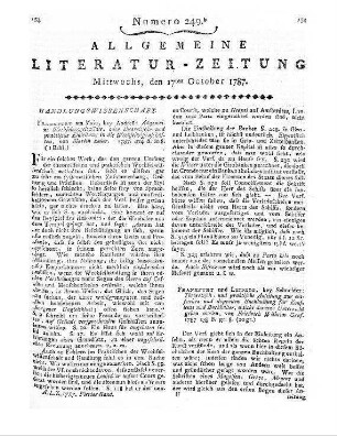 [Achenwall, G.]: Staatsverfassung der heutigen vornehmsten europäischen Reiche und Völker im Grundrisse. Nach Achenwallischer Lehrart. Hrsg. v. C. W. Melis. Wien: Selbstverl. 1787