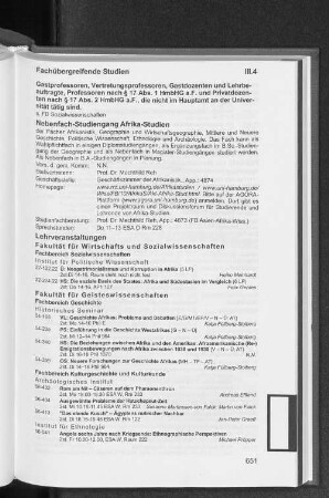 Nebenfach-Studiengang Afrika-Studien