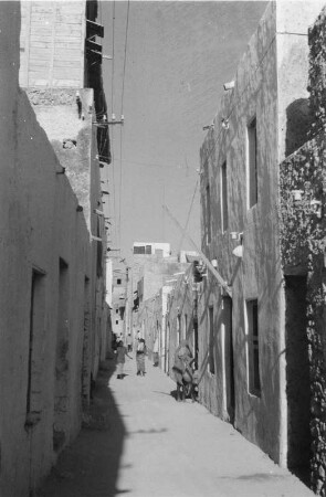 Indisches Viertel in Mogadischu : Blick in eine Straße des indischen Viertels von Mogadischu.