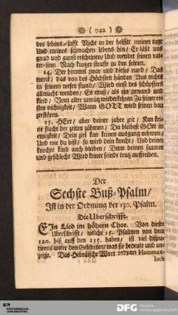 Der Sechste Buß-Psalm