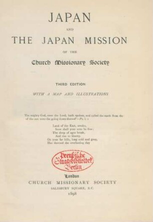 Japan and the Japan Mission of the Church Missionary Society : with a map and illustrations