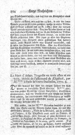 La mort d'Adam.