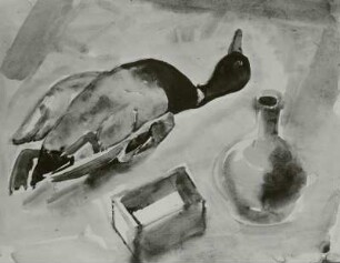 Stilleben mit toter Ente