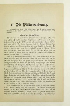 II. Die Völkerwanderung