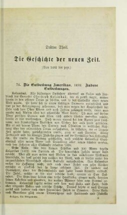 Dritter Theil. Die Geschichte der neuen Zeit (Von 1492 bis jetzt.)