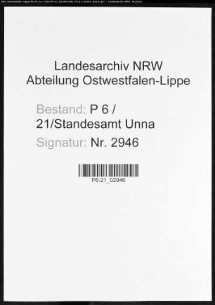 Sterberegister Standesamt Unna