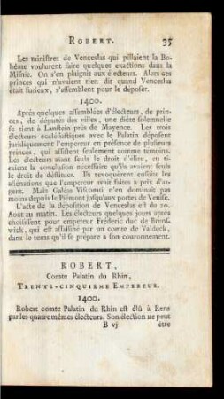 Robert, Comte Palatin du Rhin, Trente-Cinquieme Empereur