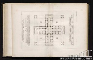 Planche 15. Combinaison De Piéces De Cinq Et De Sept Entr'-axes, avec une piéce centrale circulaire à laquelle elles aboutissent.