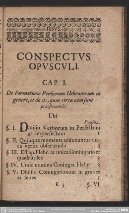 Conspectus Opusculi