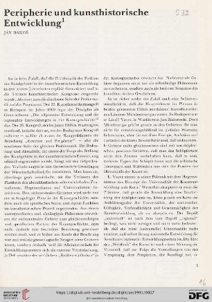 Peripherie und kunsthistorische Entwicklung