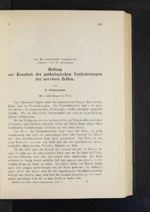Beitrag zur Kenntnis der pathologischen Veränderungen der nervösen Zellen.