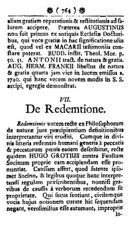 VII. De Redemtione.