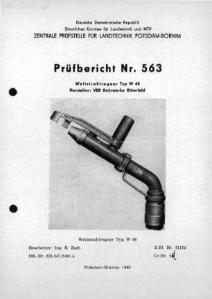 Weitstrahlregner, Typ W 68