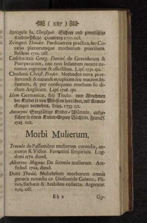 Morbi Mulierum.