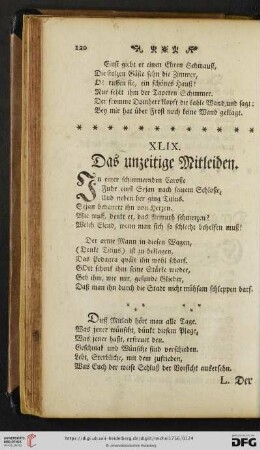 XLIX. Das unzeitige Mitleiden