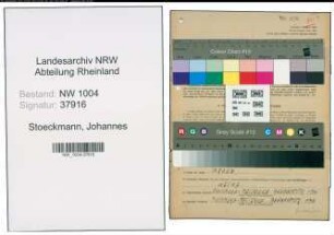 Entnazifizierung Johannes Stoeckmann , geb. 20.07.1898 (Techn.Angestellter)
