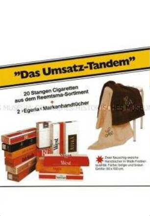 Werbezettel für "Reemtsma"-Zigaretten