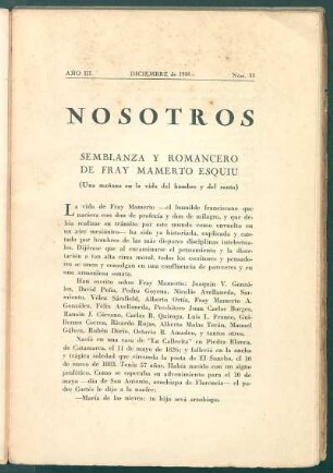 Semblanza y romancero de Fray Mamerto Esquiu : (Una mañana en la vida del hombre y del santo)