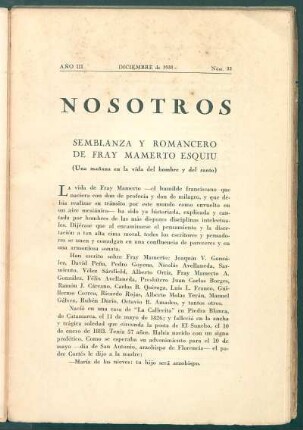 Semblanza y romancero de Fray Mamerto Esquiu : (Una mañana en la vida del hombre y del santo)