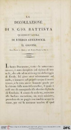 XXXVII. La decollazione di S. Gio. Battista. Quadro in tavola di Enrico Steenwick il Giovane