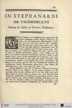 Poema de Gestis in Civitate Mediolani