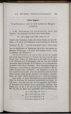 Elftes Kapitel. Combination zweier und mehrerer Kegelschnitte.
