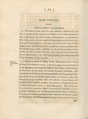 Part twelfth. Population of Malwa