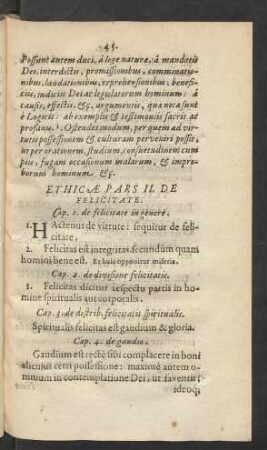 Ethicae Pars II. De Felicitate.