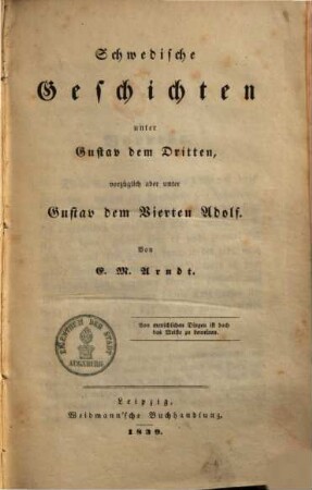 Schwedische Geschichten unter Gustav dem Dritten, vorzüglich aber unter Gustav dem Vierten Adolf