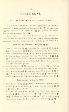 Chapitre VI. Liste des monuments de la famille Siao