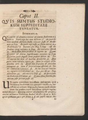 Caput II. Quis Sumtus Studiorum Suppeditare Teneatur.