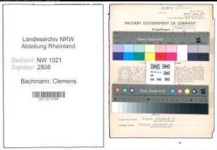 Entnazifizierung Clemens Bachmann , geb. 18.11.1911 (Landwirt)