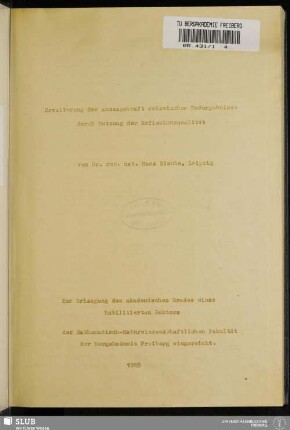 Erweiterung der Aussagekraft seismischer Meßergebnisse durch Nutzung der Reflexionsqualität