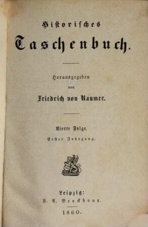 Historisches Taschenbuch. 1. 1860