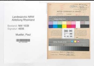 Entnazifizierung Paul Mueller , geb. 19.10.1893 (Ingenieur)