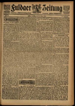 Erste Ausgabe vom Samstag, den 26. März 1904.