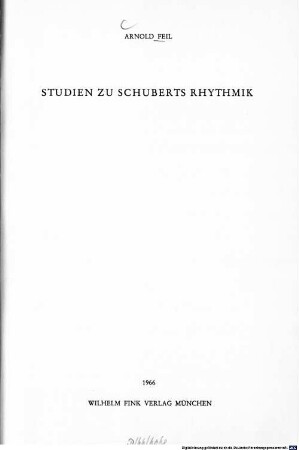 Studien zu Schuberts Rhythmik