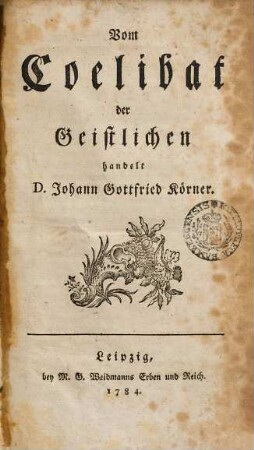 Vom Coelibat der Geistlichen