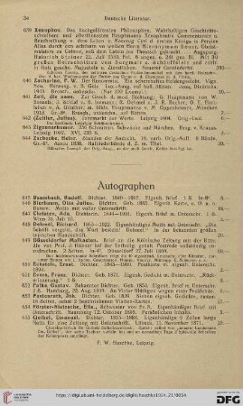 Autographen (Nr. 645 - 686)