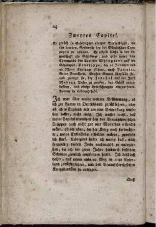 Zweytes Capitel. Er geräth in Gesellschaft einiger Wirbelköpfe, die ihn bereden, Seedienste bey der Ostindischen Compagnie zu nehmen. [...]