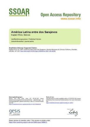 América Latina entre dos Sarajevos