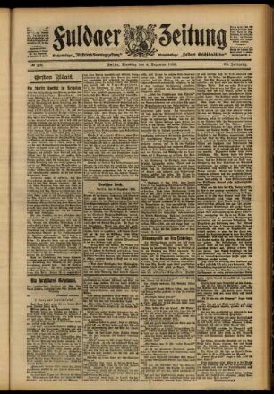 Erste Ausgabe vom Dienstag, den 04. Dezember 1906.