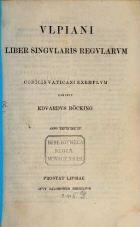 Liber singularis regularum