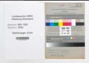 Entnazifizierung Erich Steinkrueger , geb. 07.02.1900 (Stadtamtmann)