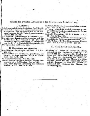 Inhaltsverzeichnis der Allgemeinen Schulzeitung : [Oktober 1828, Heft 118 - 131]